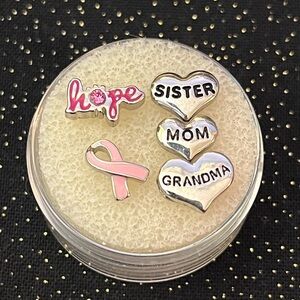 5 Breast Cancer Awareness Origami Owl Charms